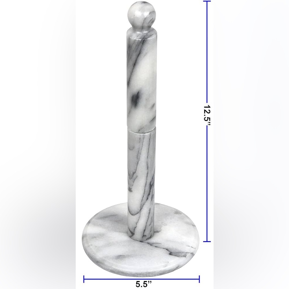 12 1/2" x 5 1/2" White Marble Paper Towel Holder